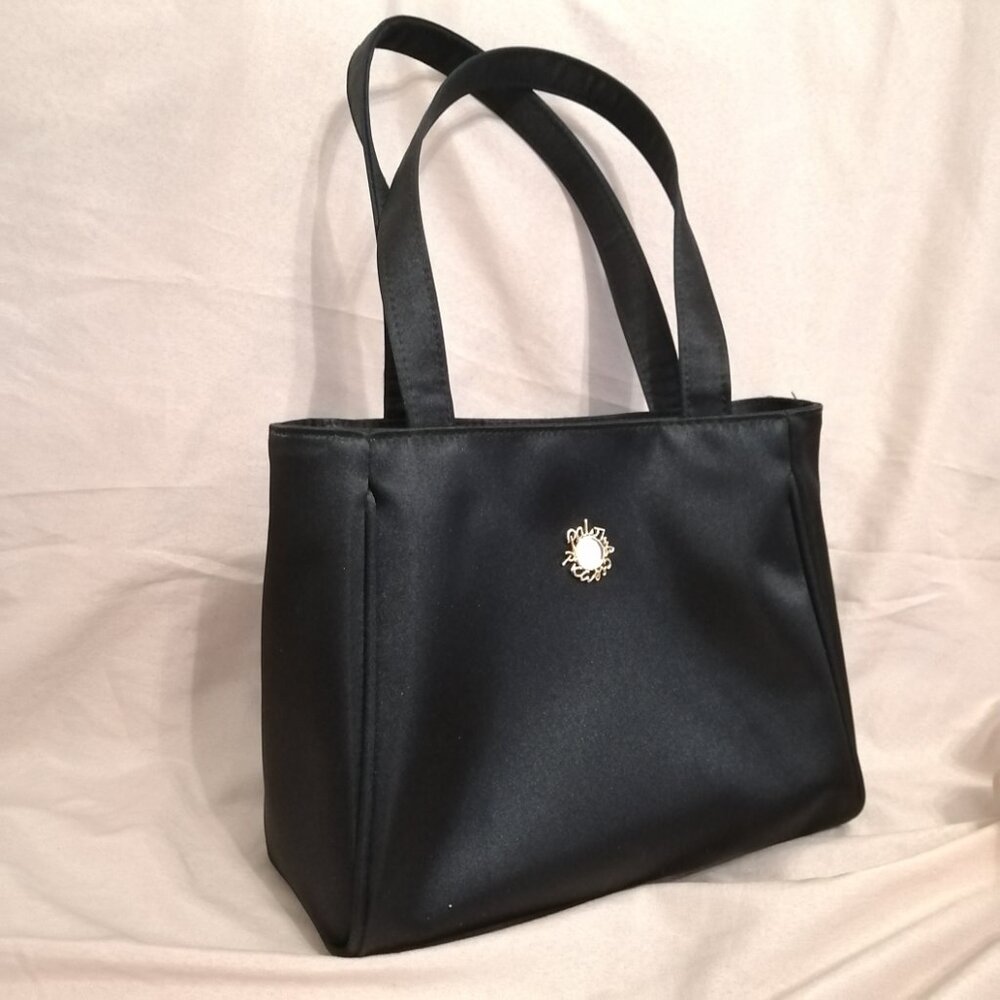 Paloma Picasso Mini Tote in Black Satin